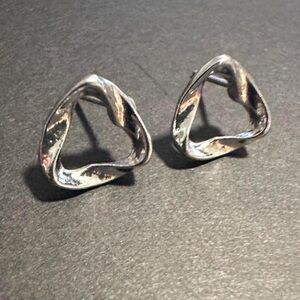 Target Silver Twisted Triangle Stud Earrings